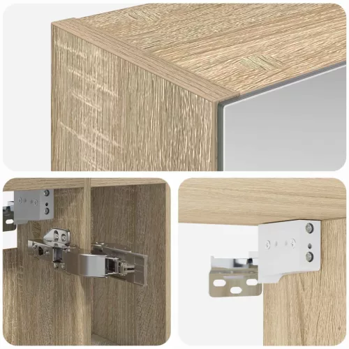  Fürdőszobai tükörszekrény Sonoma tölgy 60 x 14.5 x 70 cm