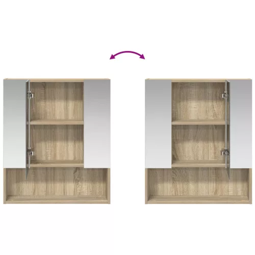  Fürdőszobai tükörszekrény Sonoma tölgy 60 x 14.5 x 70 cm