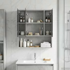    Fürdőszobai tükörszekrény Beton Szürke 60 x 14.5 x 70 cm