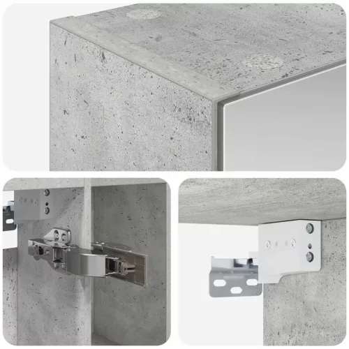  Fürdőszobai tükörszekrény Beton Szürke 60 x 14.5 x 70 cm