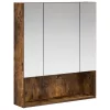  Fürdőszobai tükörszekrény Füstölt tölgy 60 x 14.5 x 70 cm