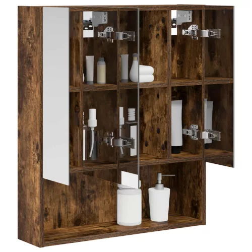  Fürdőszobai tükörszekrény Füstölt tölgy 60 x 14.5 x 70 cm