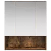  Fürdőszobai tükörszekrény Füstölt tölgy 60 x 14.5 x 70 cm