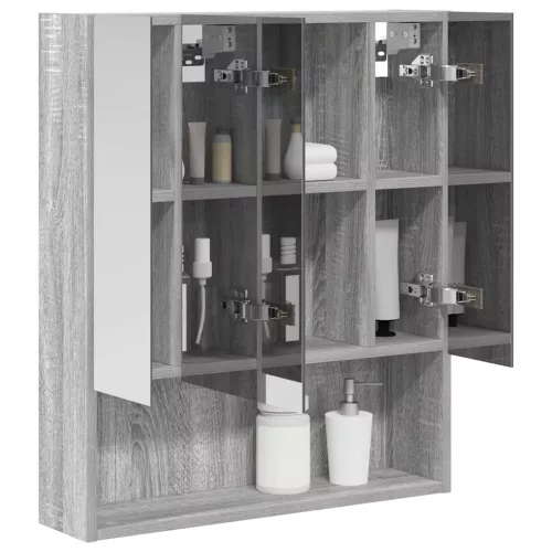  Fürdőszobai tükörszekrény Szürke Sonoma 60 x 14.5 x 70 cm