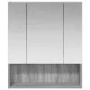  Fürdőszobai tükörszekrény Szürke Sonoma 60 x 14.5 x 70 cm