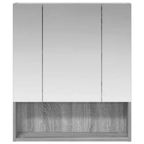  Fürdőszobai tükörszekrény Szürke Sonoma 60 x 14.5 x 70 cm