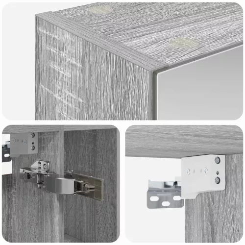  Fürdőszobai tükörszekrény Szürke Sonoma 60 x 14.5 x 70 cm