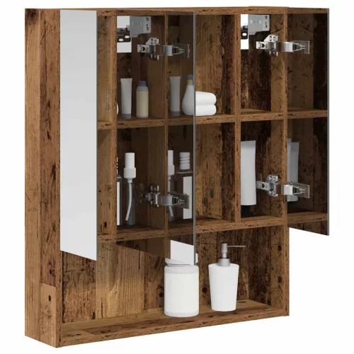  Fürdőszobai tükörszekrény Öreg fa 60 x 14.5 x 70 cm Faanyag