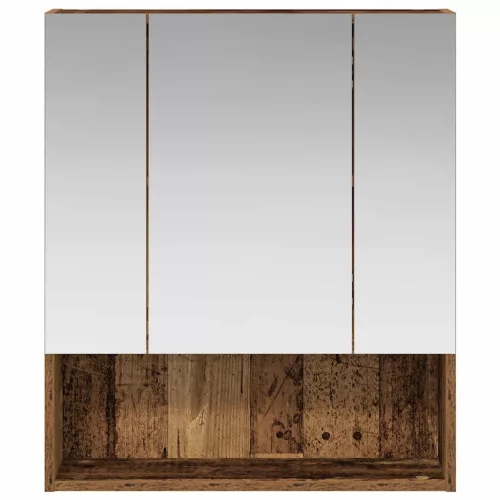  Fürdőszobai tükörszekrény Öreg fa 60 x 14.5 x 70 cm Faanyag