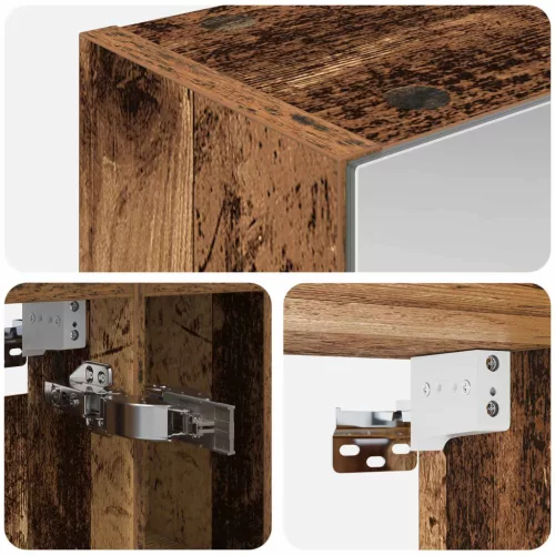  Fürdőszobai tükörszekrény Öreg fa 60 x 14.5 x 70 cm Faanyag