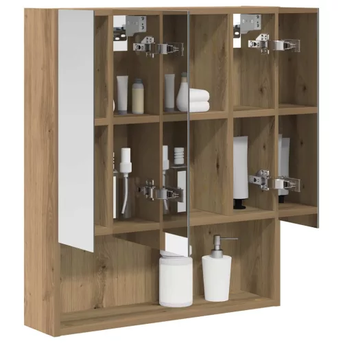  Fürdőszobai tükörszekrény Művészi tölgy 60 x 14.5 x 70 cm