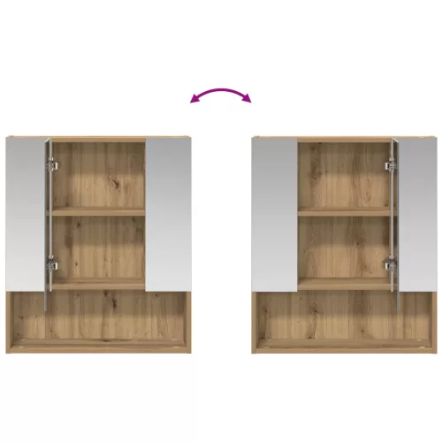  Fürdőszobai tükörszekrény Művészi tölgy 60 x 14.5 x 70 cm