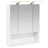  Fürdőszobai tükörszekrény Fehér 60 x 14.5 x 70 cm Faanyag