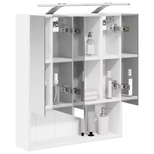  Fürdőszobai tükörszekrény Fehér 60 x 14.5 x 70 cm Faanyag