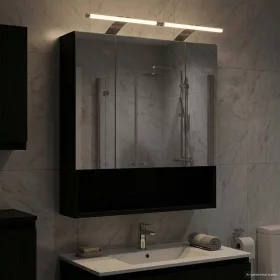    Fürdőszobai tükörszekrény Fekete tölgy 60 x 14.5 x 70 cm