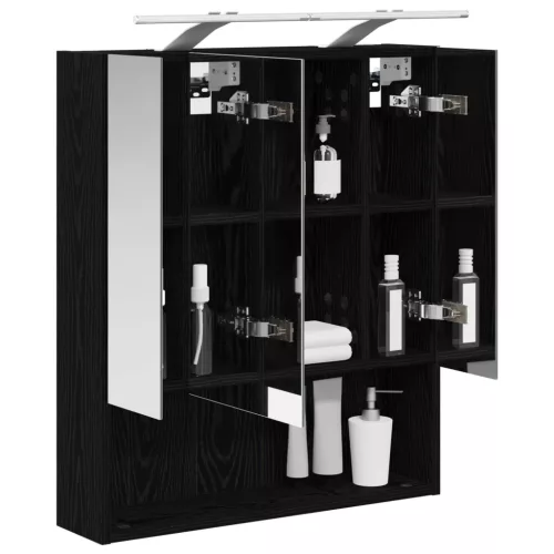  Fürdőszobai tükörszekrény Fekete tölgy 60 x 14.5 x 70 cm