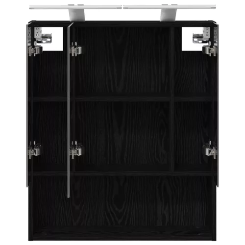  Fürdőszobai tükörszekrény Fekete tölgy 60 x 14.5 x 70 cm