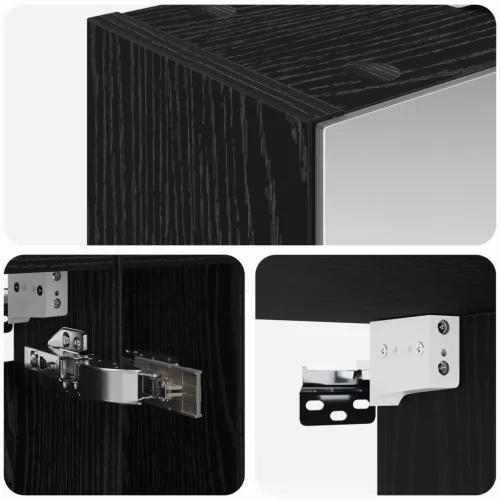  Fürdőszobai tükörszekrény Fekete tölgy 60 x 14.5 x 70 cm