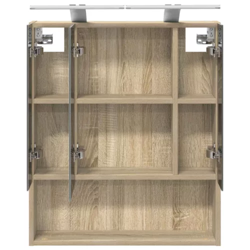  Fürdőszobai tükörszekrény Sonoma tölgy 60 x 14.5 x 70 cm