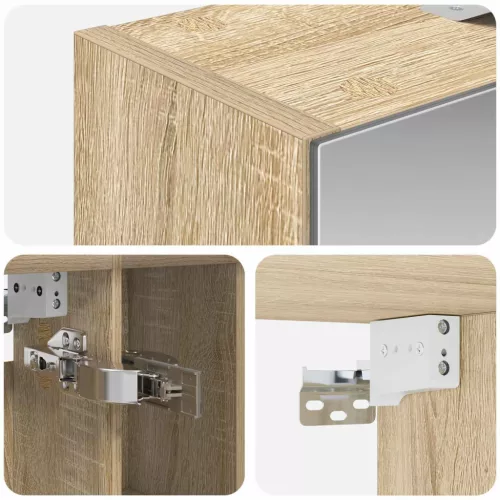  Fürdőszobai tükörszekrény Sonoma tölgy 60 x 14.5 x 70 cm