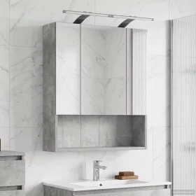    Fürdőszobai tükörszekrény Beton Szürke 60 x 14.5 x 70 cm