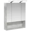  Fürdőszobai tükörszekrény Beton Szürke 60 x 14.5 x 70 cm