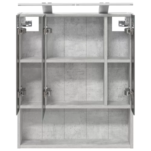  Fürdőszobai tükörszekrény Beton Szürke 60 x 14.5 x 70 cm