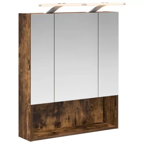  Fürdőszobai tükörszekrény Füstölt tölgy 60 x 14.5 x 70 cm