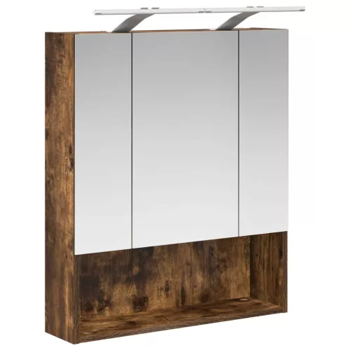  Fürdőszobai tükörszekrény Füstölt tölgy 60 x 14.5 x 70 cm