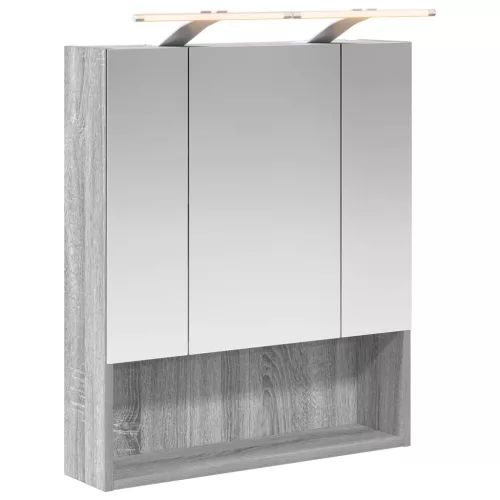  Fürdőszobai tükörszekrény Szürke Sonoma 60 x 14.5 x 70 cm