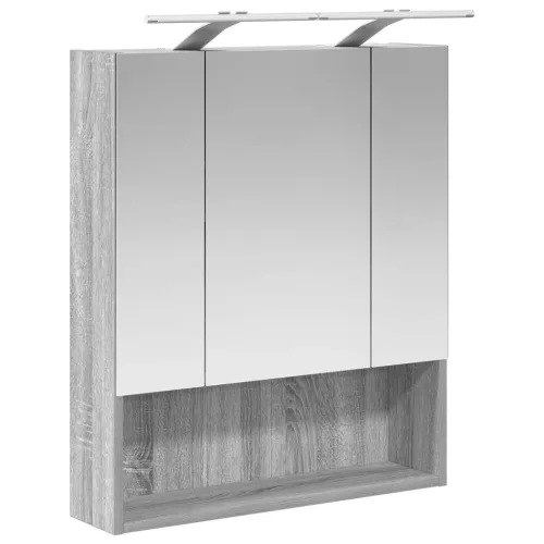  Fürdőszobai tükörszekrény Szürke Sonoma 60 x 14.5 x 70 cm
