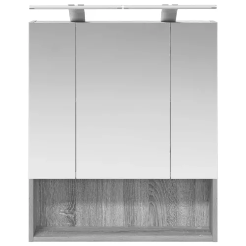  Fürdőszobai tükörszekrény Szürke Sonoma 60 x 14.5 x 70 cm