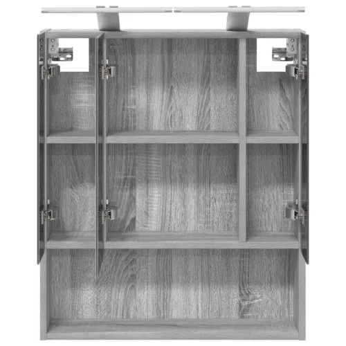  Fürdőszobai tükörszekrény Szürke Sonoma 60 x 14.5 x 70 cm