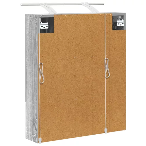  Fürdőszobai tükörszekrény Szürke Sonoma 60 x 14.5 x 70 cm