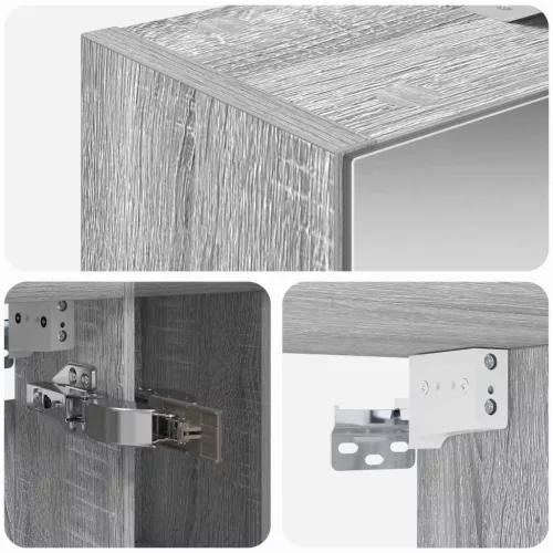  Fürdőszobai tükörszekrény Szürke Sonoma 60 x 14.5 x 70 cm