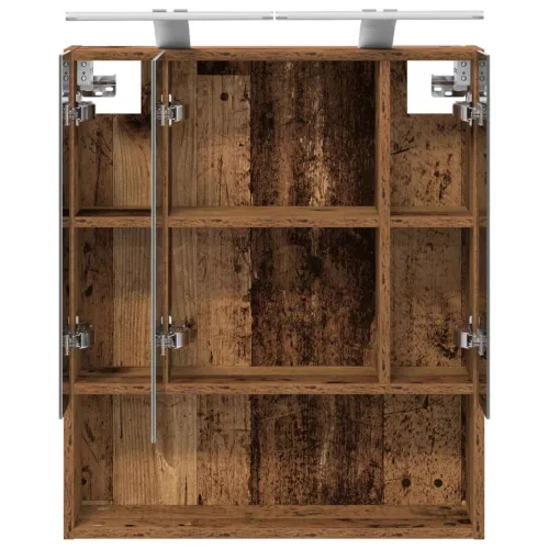  Fürdőszobai tükörszekrény Öreg fa 60 x 14.5 x 70 cm Faanyag