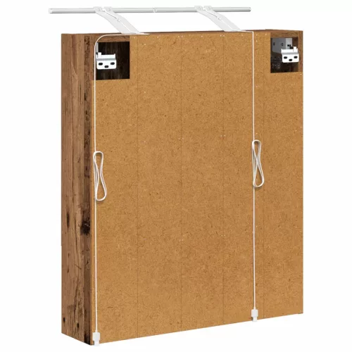  Fürdőszobai tükörszekrény Öreg fa 60 x 14.5 x 70 cm Faanyag