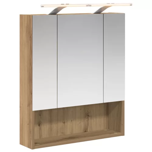  Fürdőszobai tükörszekrény Művészi tölgy 60 x 14.5 x 70 cm