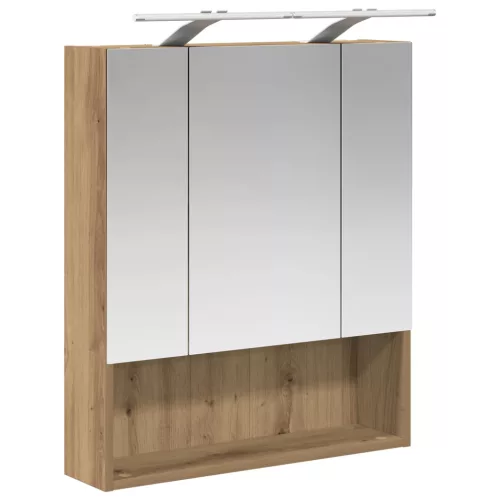  Fürdőszobai tükörszekrény Művészi tölgy 60 x 14.5 x 70 cm