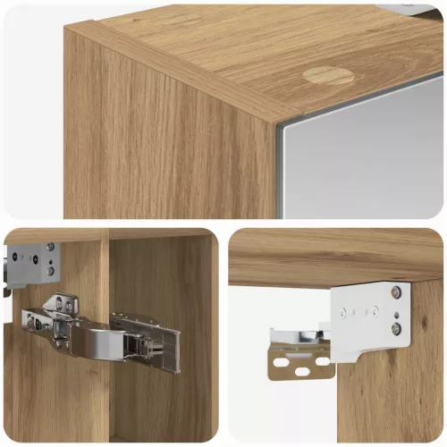  Fürdőszobai tükörszekrény Művészi tölgy 60 x 14.5 x 70 cm