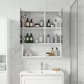    Fürdőszobai tükörszekrény Fehér 50 x 14,5 x 70 cm Faanyag