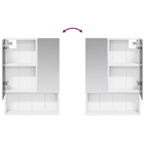  Fürdőszobai tükörszekrény Fehér 50 x 14,5 x 70 cm Faanyag