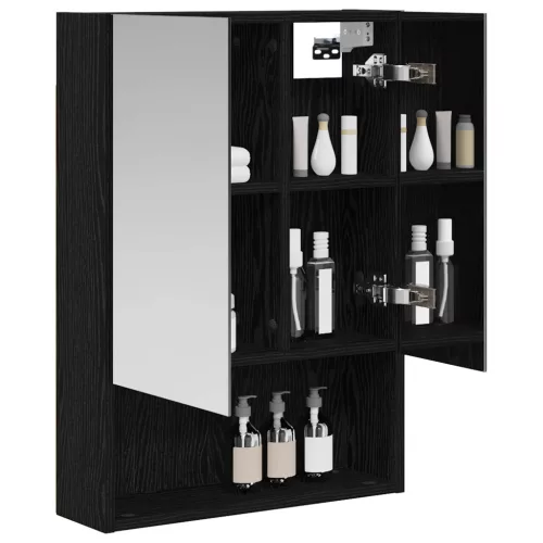  Fürdőszobai tükörszekrény Fekete tölgy 50 x 14,5 x 70 cm