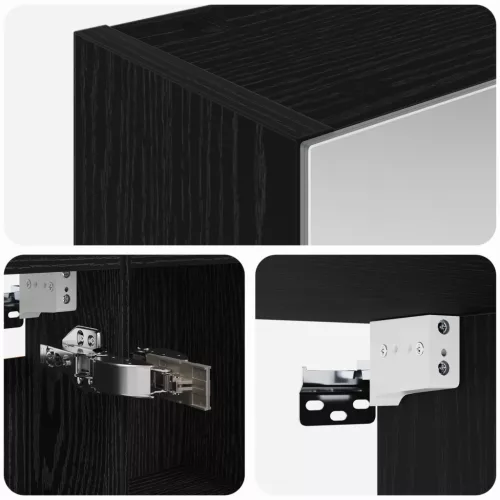  Fürdőszobai tükörszekrény Fekete tölgy 50 x 14,5 x 70 cm