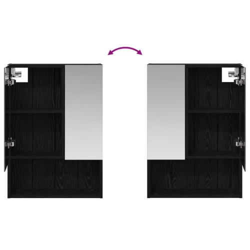  Fürdőszobai tükörszekrény Fekete tölgy 50 x 14,5 x 70 cm