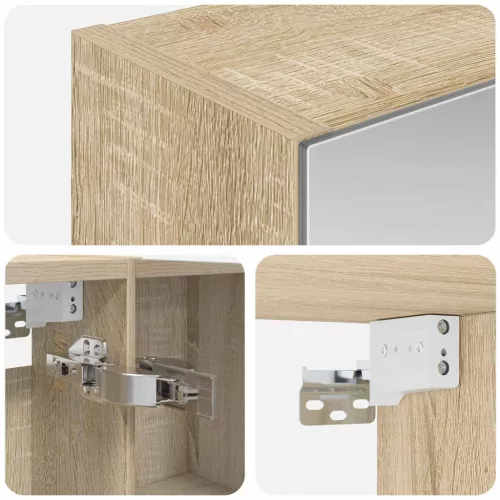  Fürdőszobai tükörszekrény Sonoma tölgy 50 x 14,5 x 70 cm