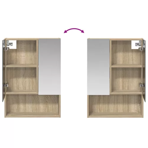  Fürdőszobai tükörszekrény Sonoma tölgy 50 x 14,5 x 70 cm