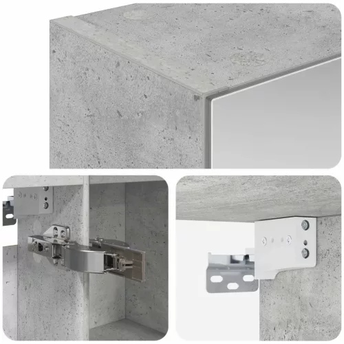  Fürdőszobai tükörszekrény Beton Szürke 50 x 14,5 x 70 cm