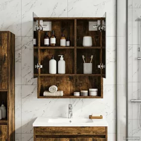    Fürdőszobai tükörszekrény Füstölt tölgy 50 x 14,5 x 70 cm