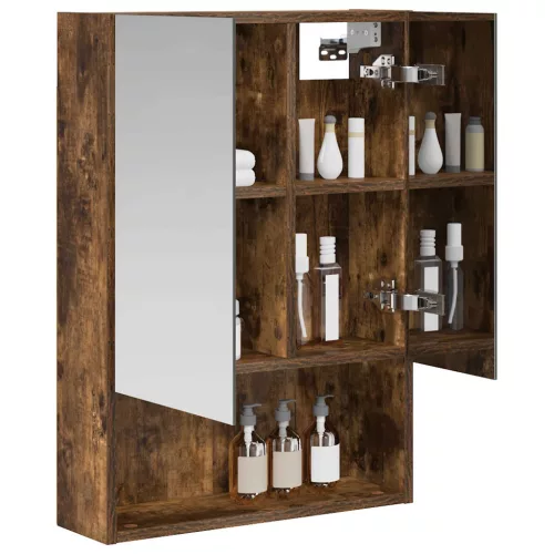  Fürdőszobai tükörszekrény Füstölt tölgy 50 x 14,5 x 70 cm